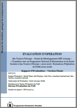 São Tomé and Príncipe DEV 200295 Transitioning towards a nationally owned school feeding and health programme: An Operation Evaluation